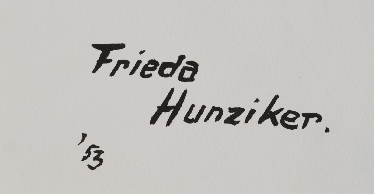 Frieda Hunziker signaturen Compositie met vissen