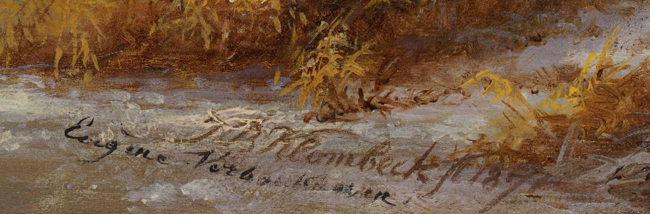 Johann Bernard Klombeck en Eugène Verboeckhoven signaturen Terugkeer van de markt