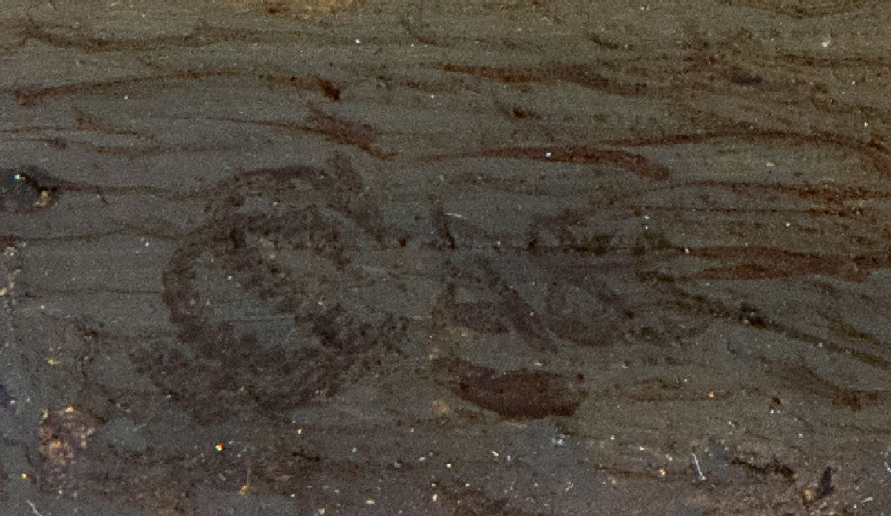 Cornelis Springer signaturen Gezicht op de Stevenskerk in Nijmegen