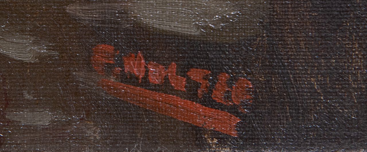 Cor Noltee signaturen Drukbevolkte winkelstraat/Spuistraat, Den Haag