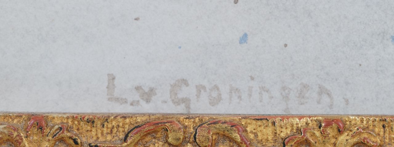 Loes van Groningen signaturen Rozen in een glazen vaas