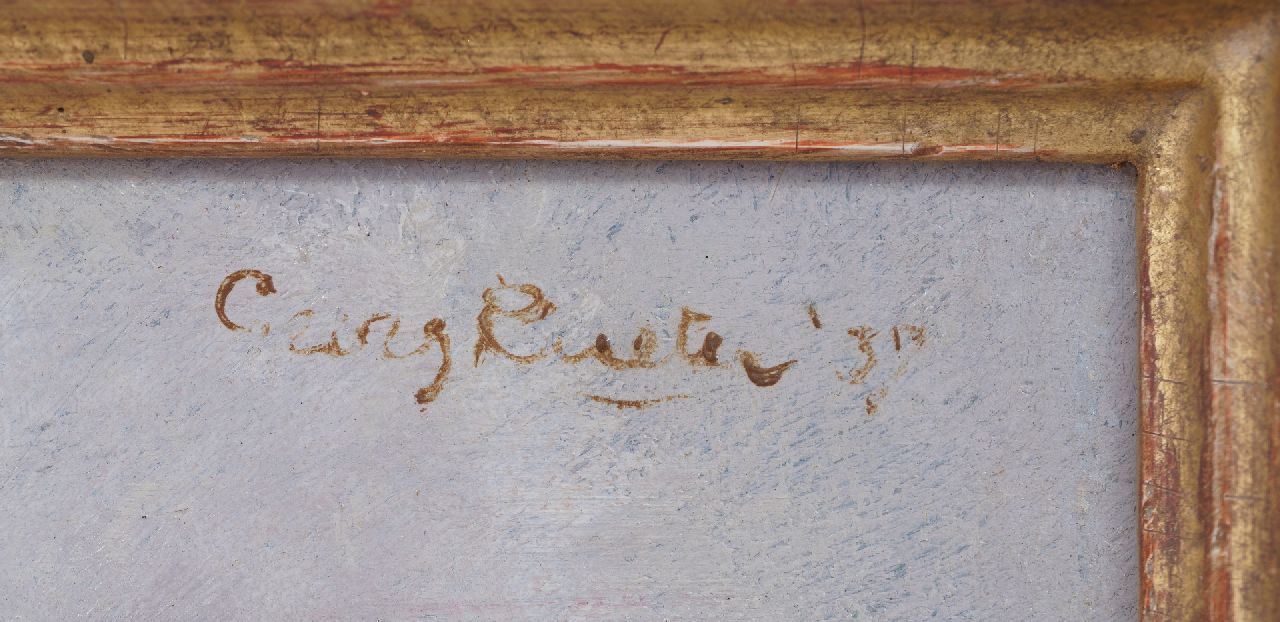 Georg Rueter signaturen Stilleven van fruit op een schaaltje