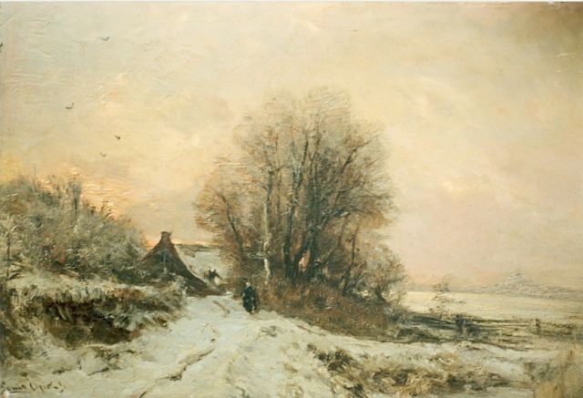 Apol L.F.H.  | A snow-covered landscape, oil on panel 80.5 x 43.5 cm, signed l.l.