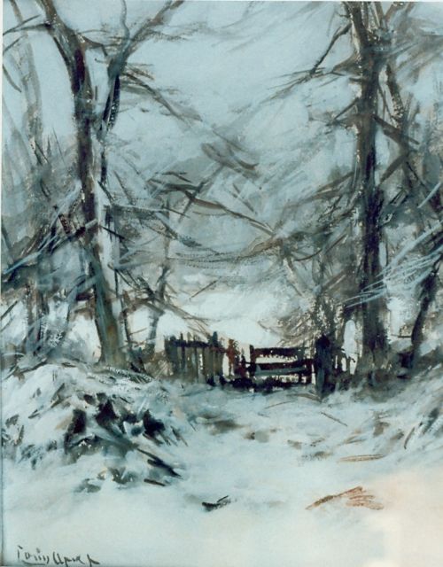 Apol L.F.H.  | A snow-covered landscape, watercolour on paper