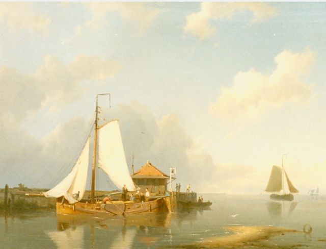 Dommershuijzen P.C.  | Sailing boats in a calm, oil on panel 27.5 x 38.0 cm, signed l.l. and dated '79