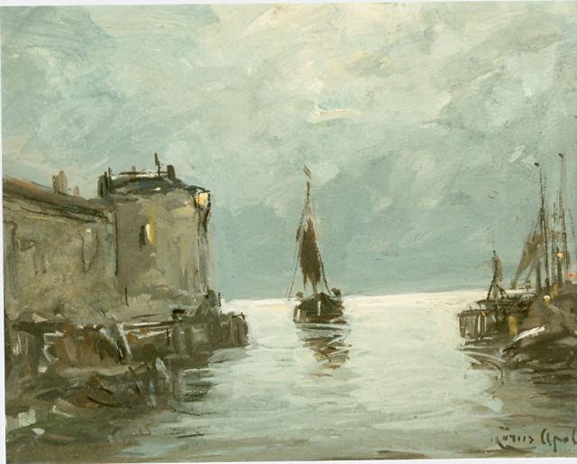 Apol L.F.H.  | The harbour of Veere, gouache on board 11.0 x 14.0 cm, signed l.r.