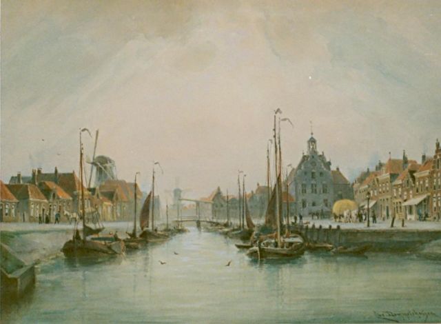 Dommelshuizen C.C.  | A harbour view, watercolour on paper 28.0 x 39.0 cm, signed l.r. and dated 1905
