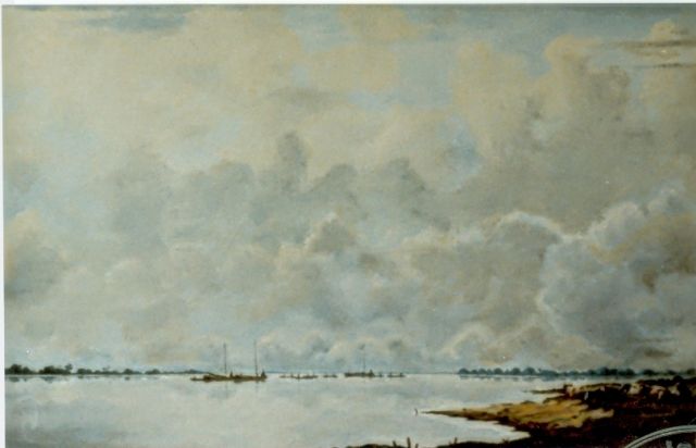 Voerman sr. J.  | View of the river  IJssel, oil on panel 33.5 x 51.0 cm, signed l.r.