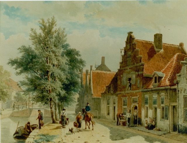 Springer C.  | A view of the Burgwal, Haarlem, watercolour on paper 30.5 x 40.5 cm, signed l.r. and dated 1843
