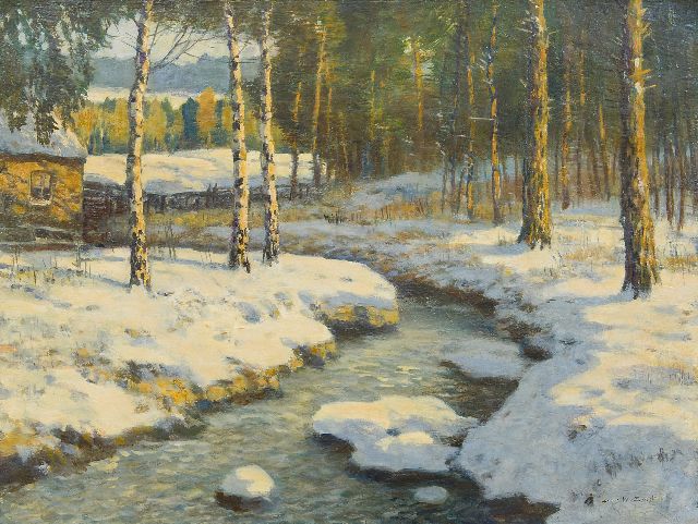 Louis van Soest | Early morning on a winter day, oil on canvas, 60.3 x 80.4 cm, signed l.r. and without frame