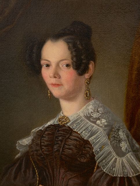 Hollandse School, 19e eeuw | Portrait of a lady, oil on canvas, 59.4 x 44.5 cm, without frame