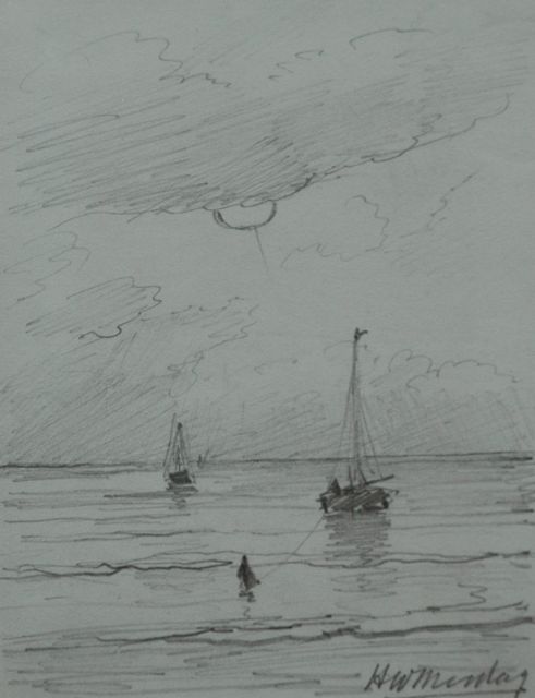Mesdag H.W.  | The returning fishing fleet, pencil on paper 11.2 x 8.7 cm, signed l.r.