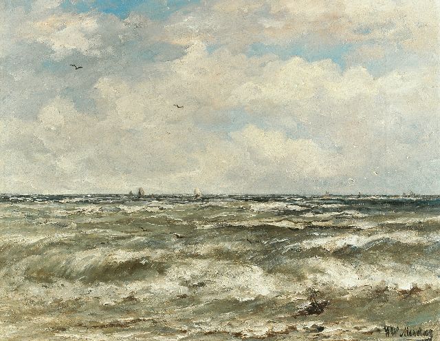 Mesdag H.W.  | At open sea, oil on canvas 40.2 x 51.3 cm, signed l.r.