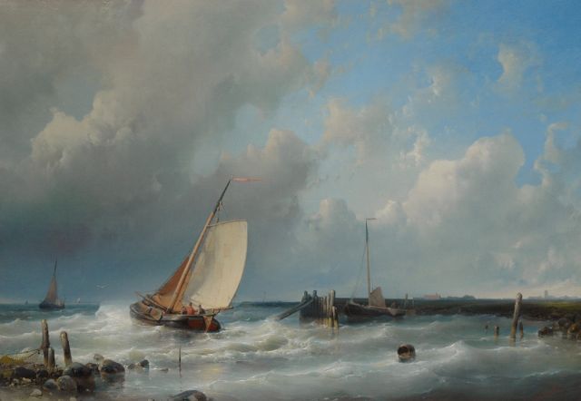 Hulk A.  | Leaving the harbour, oil on canvas 43.5 x 61.7 cm, signed l.r.