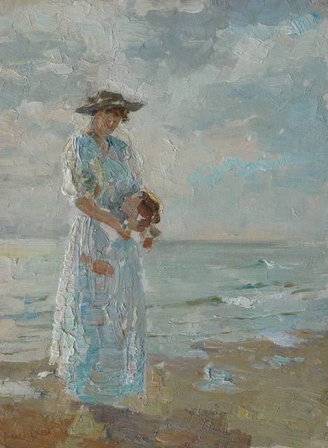 Isaac Israels | Woman on the beach, oil on panel, 32.7 x 24.3 cm, signed l.l. and painted 1885-1888