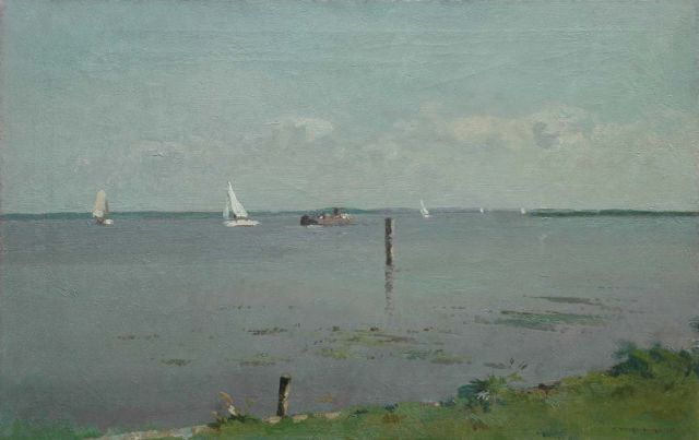 Vreedenburgh C.  | Sailing boats on the Braassemermeer, oil on canvas 45.9 x 70.5 cm, signed l.r. and dated 1936