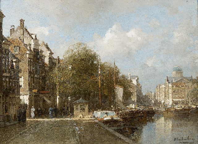 Klinkenberg J.C.K.  | A view of the Steigersgracht, Rotterdam, oil on panel 23.9 x 32.1 cm, signed l.r.