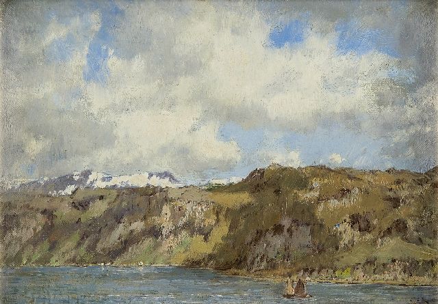 Gorter A.M.  | Sailing boats in a fjord, Norway, oil on canvas 25.0 x 35.0 cm, signed l.r. and painted circa 1922