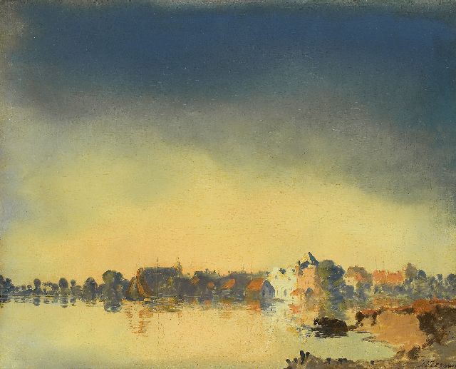 Voerman sr. J.  | Hattem on the river IJssel, oil on panel 41.4 x 51.6 cm, signed l.r.