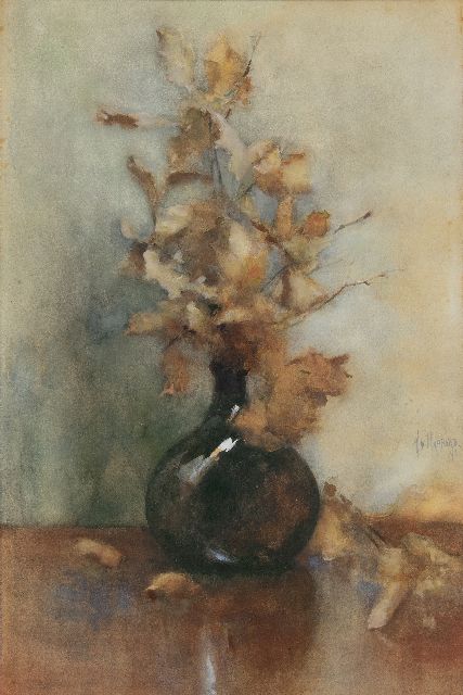Anthon van Rappard | Autumn still life, watercolour on paper, 65.5 x 43.0 cm, signed m.r. and dated '91