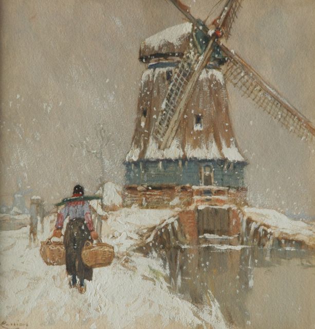Cassiers H.P.E.V.  | Windmill in Volendam, watercolour and gouache on paper 23.5 x 22.5 cm, signed l.l. and executed ca. 1917