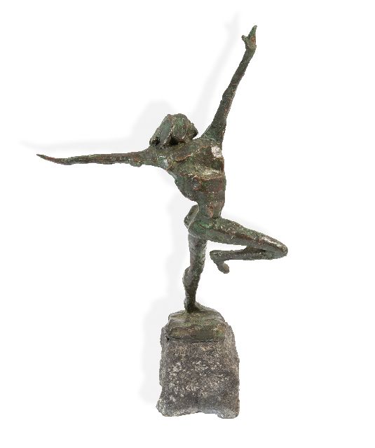 Bakker W.F.  | One dancer, bronze 44.9 x 26.8 cm, signed on the base