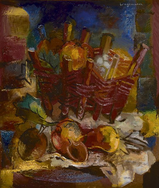 Jaap Wagemaker | Still life with a wicker basket, oil on canvas, 60.3 x 50.4 cm, signed u.r. and painted 1924