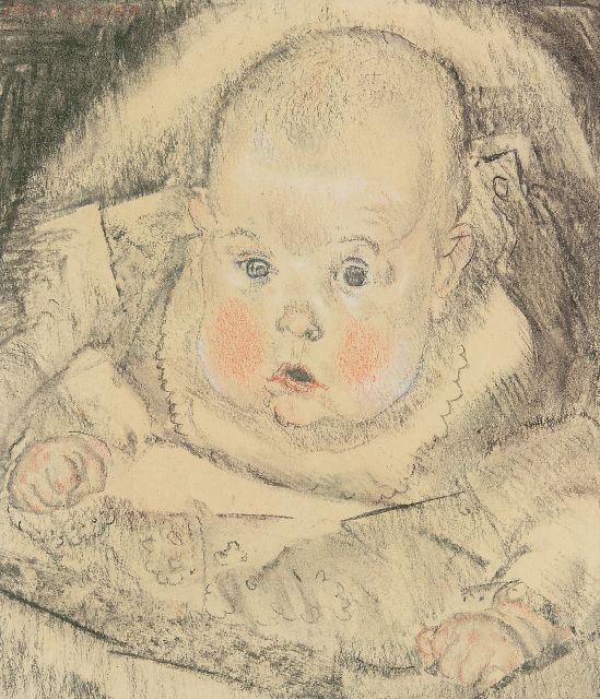 Jan Sluijters | Portrait of a baby, charcoal and chalk on paper, 29.0 x 25.3 cm, signed u.l.