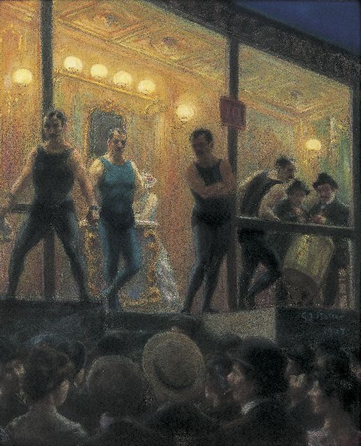 Gerard Johan Staller | The boxing-match, pastel on paper laid down on painter's board, 57.5 x 47.5 cm, signed c.r. and dated 1904