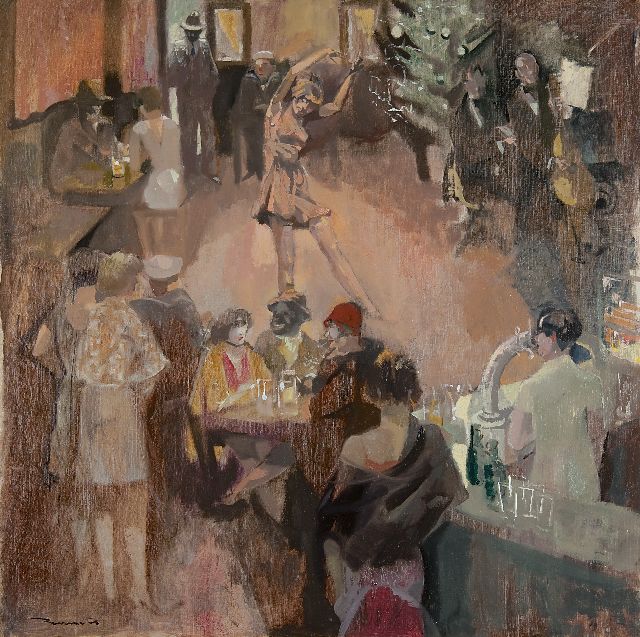Leo Bervoets | Café dansant, oil on canvas, 80.4 x 80.2 cm, signed l.l.