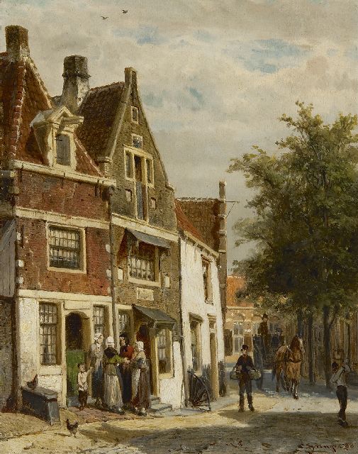 Springer C.  | The Leliestraat in Hoorn, oil on panel 25.0 x 19.8 cm, signed l.r. and dated '88