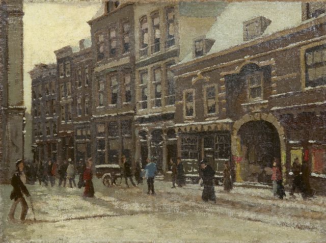 Tinus de Jongh | A view of Amsterdam in winter, oil on canvas, 30.4 x 40.3 cm