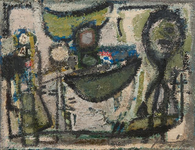 Jaap Nanninga | Composition, oil on canvas, 35.2 x 45.3 cm, signed l.r. and dated '50