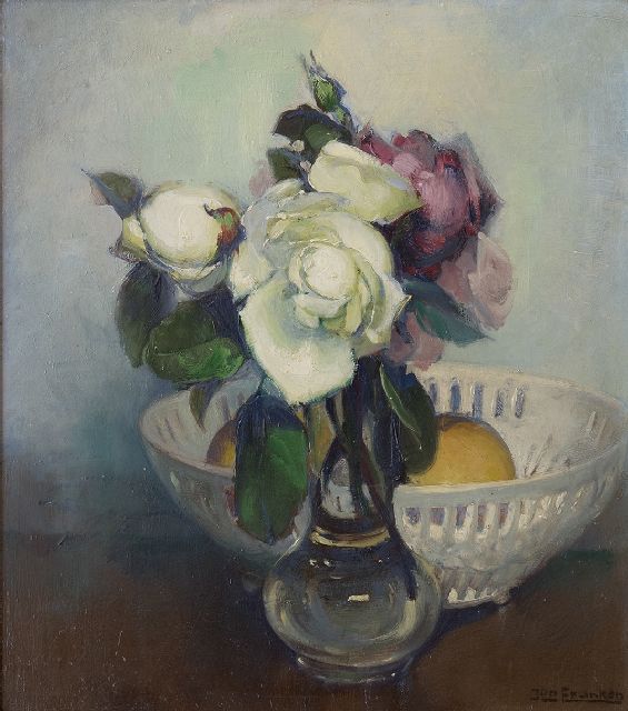 Franken J.H.  | A flower still life, oil on panel 29.0 x 25.5 cm, signed l.r. and without frame