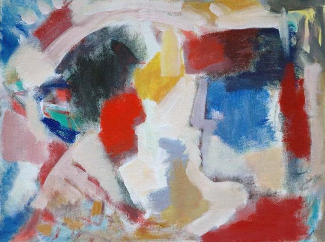 Boonstra K.  | Composition, oil on painter's board 61.3 x 81.0 cm, signed reverse