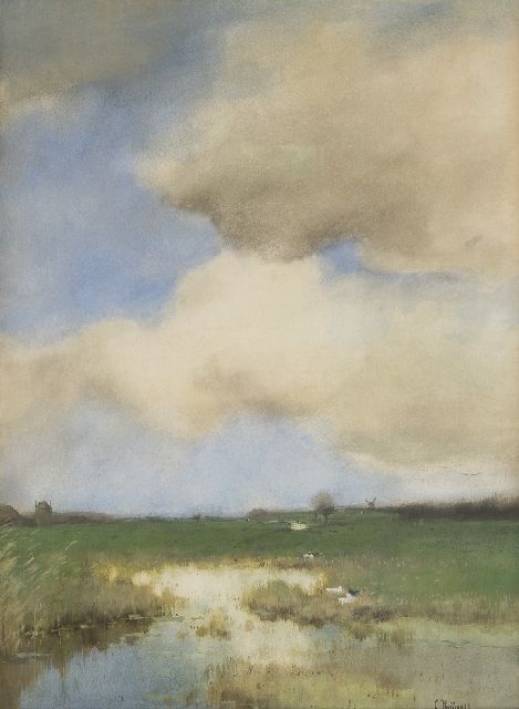 Cornelis Kuijpers | Polder landscape, watercolour on paper, 52.4 x 38.6 cm, signed l.r.