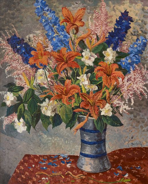 Herman Bieling | Flower still life, oil on canvas, 69.2 x 57.4 cm, signed c.r.