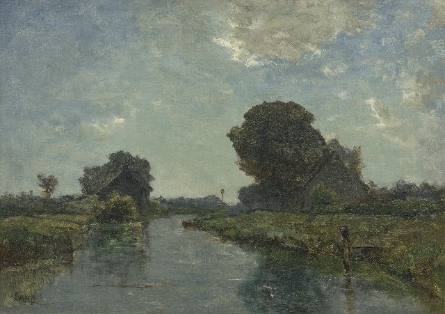 Constan Gabriel | A canal near Kortenhoef, oil on canvas, 38.8 x 54.8 cm, signed l.l.