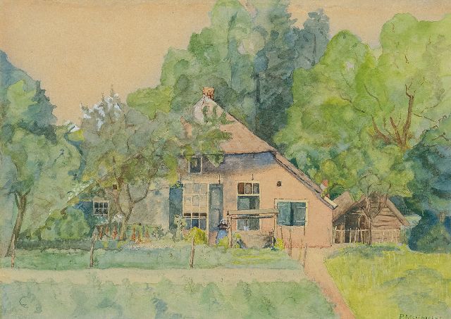Piet Schipperus | A cottage garden in the woods, watercolour on paper, 21.2 x 30.4 cm, signed l.r.