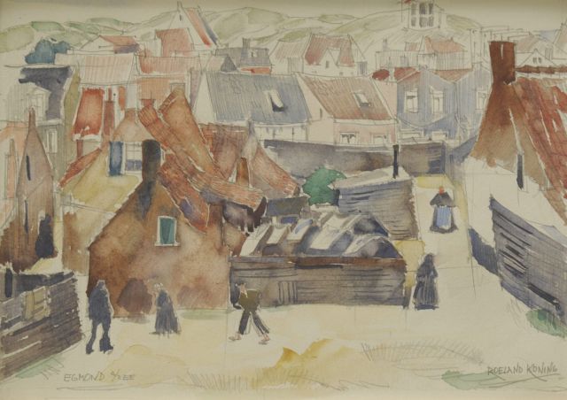 Koning R.  | A view of Egmond aan Zee, pencil and watercolour on paper 20.0 x 28.0 cm, signed l.r. and painted ca. 1924-1934