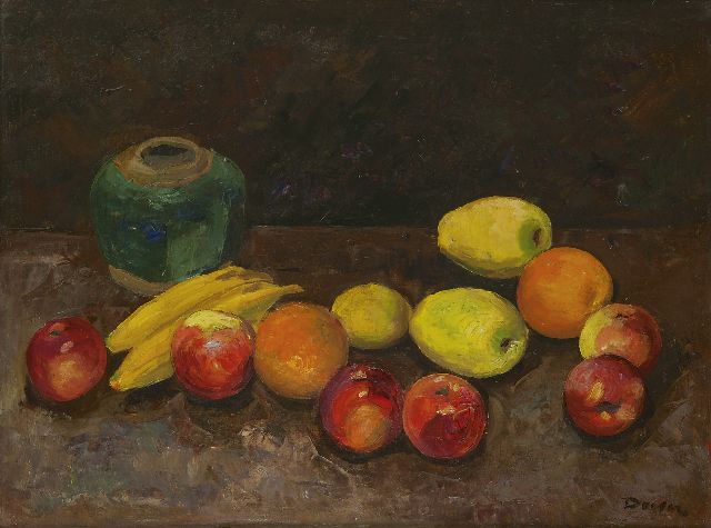 Doeser J.J.  | Still life with fruit and ginger jar, oil on canvas 60.8 x 80.5 cm, signed l.r.