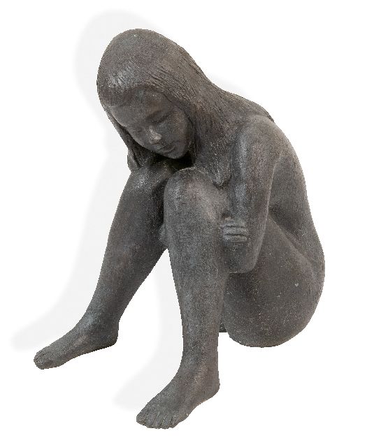 Moser K.  | Melancholie, bronze 31.7 x 19.4 cm, signed with monogram along lower edge
