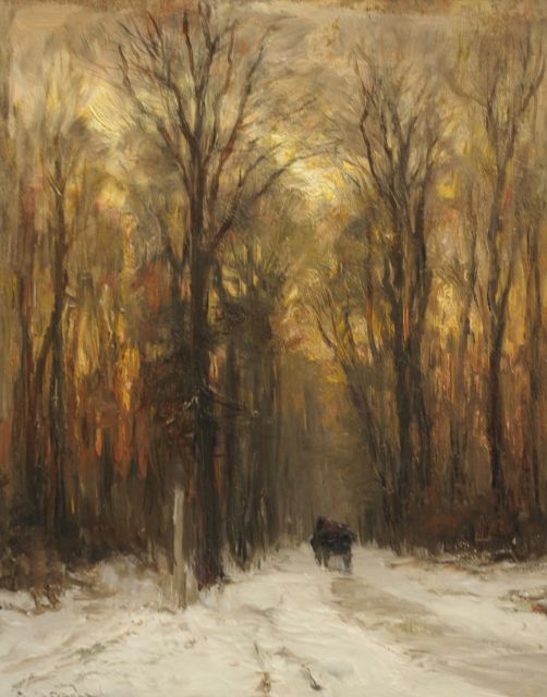 Apol L.F.H.  | A snowy landscape with a horse-drawn cart, oil on canvas 49.9 x 39.6 cm, signed l.l.