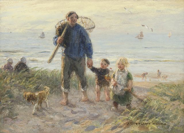 Jan Zoetelief Tromp | Homeward bound through the dunes, oil on canvas, 41.0 x 56.2 cm, signed l.r.
