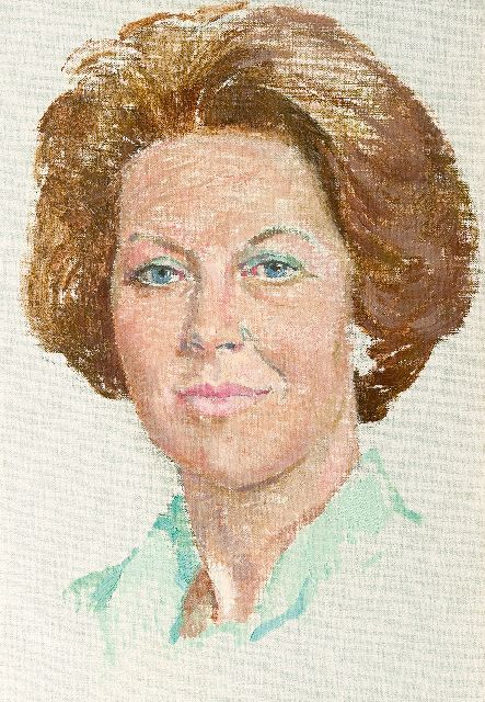 Boer H. de | Portrait of Queen Beatrix, oil on canvas 46.2 x 32.3 cm