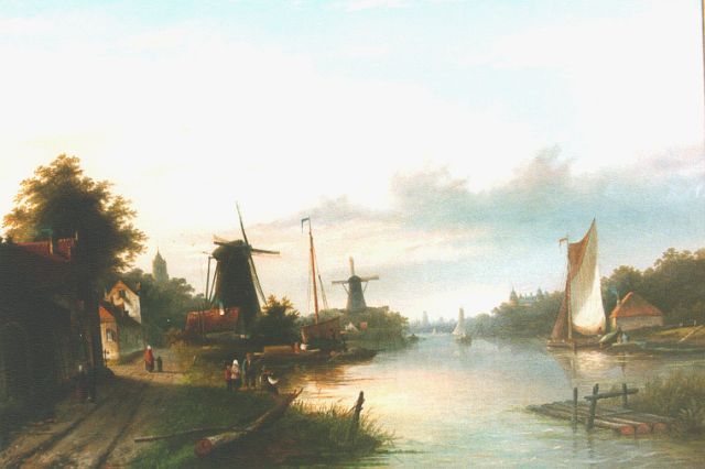 Spohler J.J.C.  | A river landscape in summer, oil on canvas 64.5 x 92.0 cm, signed l.r.