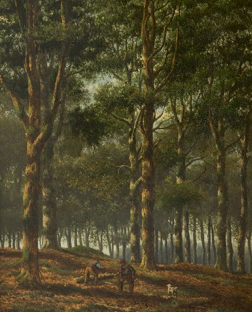 Mendes da Costa S.H.  | Rangers in the forest, oil on panel 34.6 x 28.3 cm, signed l.l.