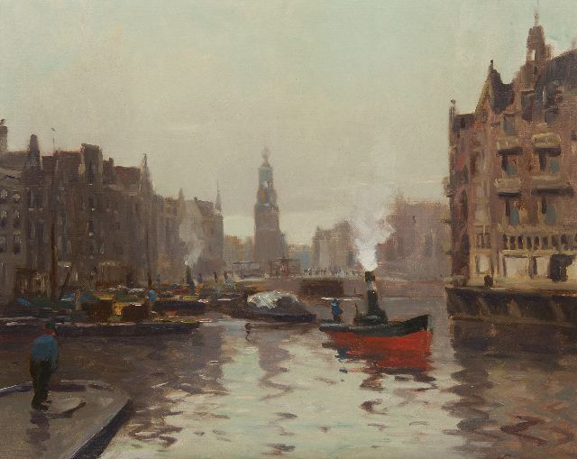 Ligtelijn E.J.  | A view on the Munttoren, oil on canvas 59.4 x 73.4 cm