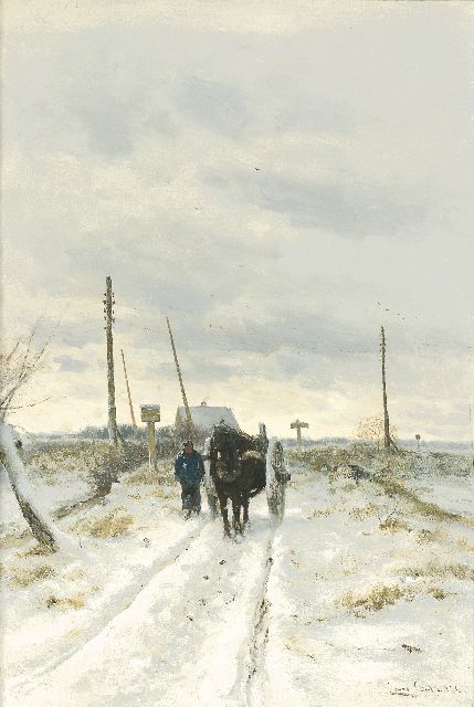 Apol L.F.H.  | Farmer with a horse-drawn cart, oil on canvas 80.2 x 55.4 cm, signed l.r. and dated 1873