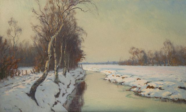 Johan Meijer | A winter afternoon near Blaricum, oil on canvas, 60.5 x 100.2 cm, signed l.l. and without frame